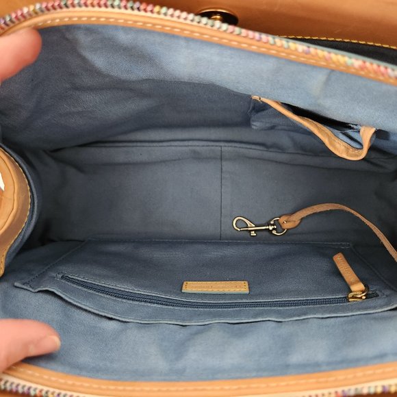 Dooney & Bourke Multi-Colored Leather-Trimmed Monogram Y2K Handle Bag w/Dust Bag - Picture 9 of 16